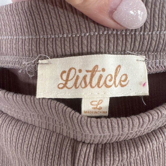 NWT! Women's Cozy Listicle Rib Knit Tank & Legging Set Mocha Large - Picture 11 of 16